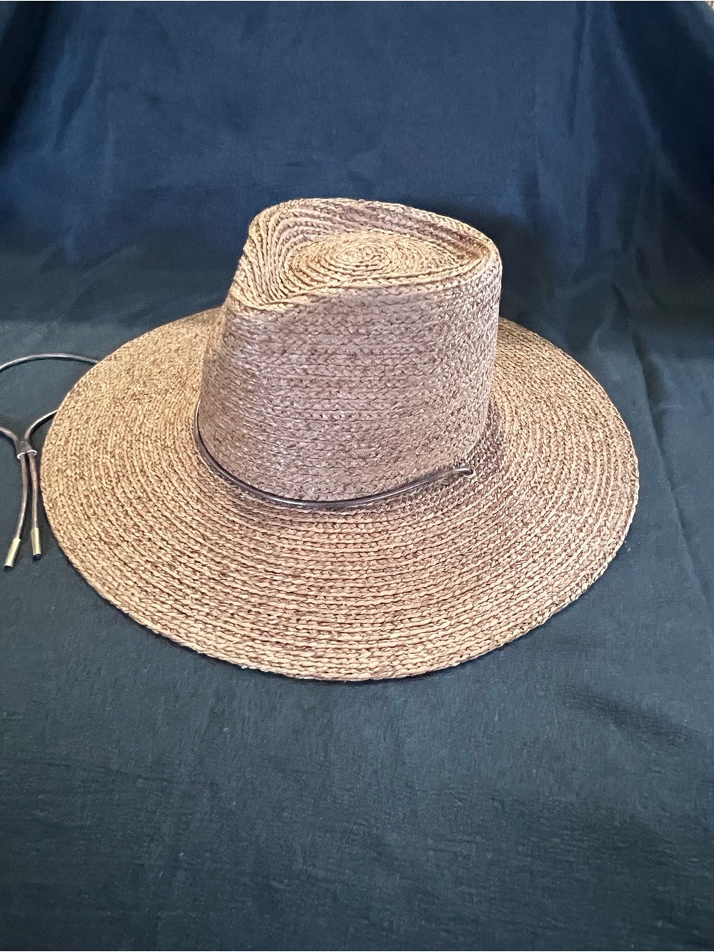 New Will + Bear Austin Brown Straw Hat Wide Brim